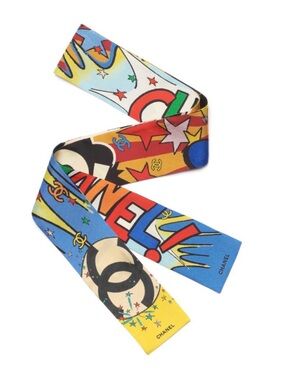 Chanel 26A Superman  slim scarf silk bandeau